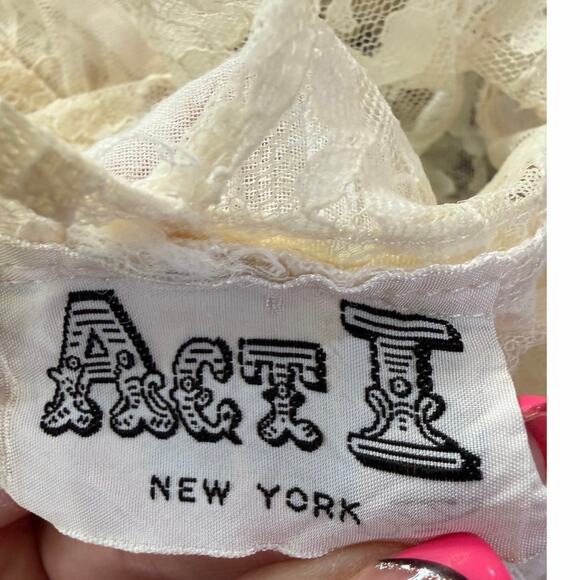 Vtg 80s Cream Lace Bridal Prairie Dress SZ 13-14 Victorian Romantic Cottagecore - Picture 9 of 16